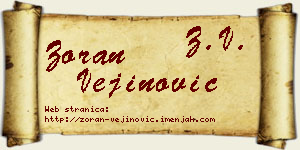 Zoran Vejinović vizit kartica